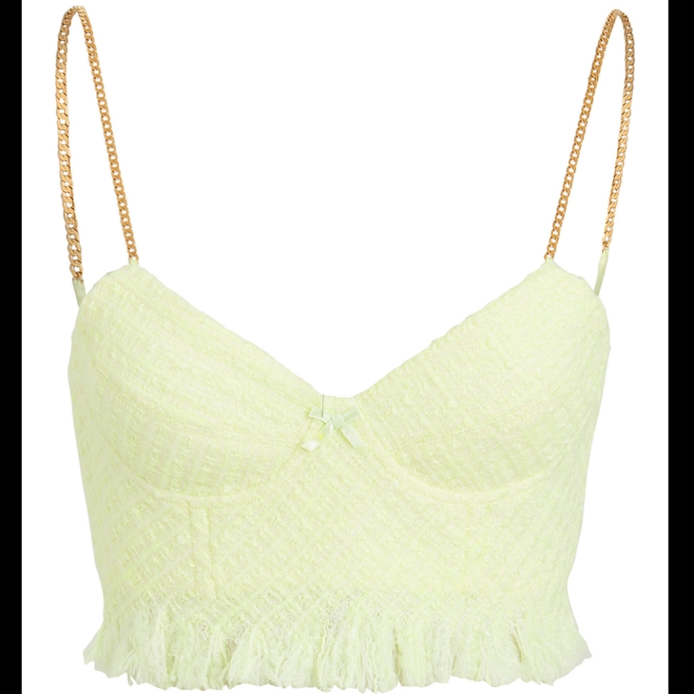 Alexander Wang *As Seen on celebrities* Tweed Bra w. chain straps yellow